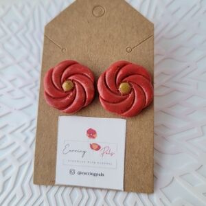 Earring Pals Red Swirl Earrings